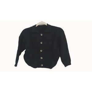 Meikulo Boy's Cardigan Sweater Black Split Sides Size 4-6